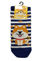 秋田限定🌟秋田犬ソックス22～24cm🌟青🌟あきたいぬくつした
