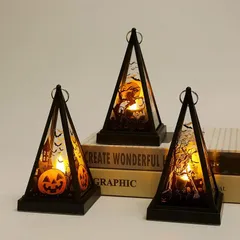 【在庫処分】3点セット ハロウィン 飾り led ランタン 三角形 かぼちゃ おばけ 魔女 提灯 ハロウィン 飾り付け ライト カボチャ 玄関 置物 ハロウィーン 装飾 パーティーに飾り ちょうちん 小型 軽量 子供に携帯用 halloween decorat