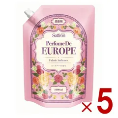 トイレタリージャパン 香りサフロン 柔軟剤 詰替え 詰め替え パフュームドヨーロッパ ローズブーケの香り 大容量 1000ml 5個