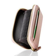 [NEESE] クレジットカードケース カード入れ スキミング防止 じゃばら 大容量 コインケース メンズ レディース (最大12枚カード収納, ピンク)