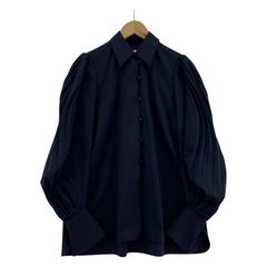 MameKurogouchi 22AW Curved Pleated Shirt 1 ネイビー