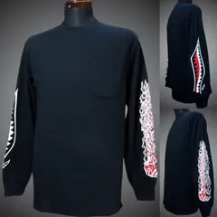 parasite パラサイト ロングスリーブTシャツ SHARK MOUTH「電光石火」 カラー：ブラック