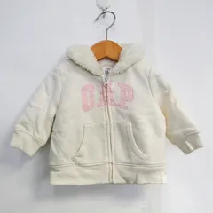 ギャップ パーカー トップス ジップアップ スウェット 裏ボア ベビー 女の子用 60サイズ ベージュ GAP 【中古】