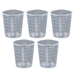 Saki&Masa プラスチックビーカー 実験用品 実験器具 計量器 5個セット 測定カップ 教育実験用 (30ml) [30ml]