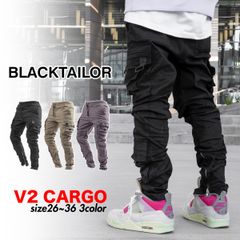 【新品】BLACKTAILOR カーゴパンツ ブラックテイラー V2 CARGO ジョガーパンツ ストリート 韓国 ファッション 裾ジップ ストレッチ メンズ