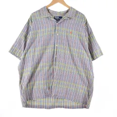 古着 90年代 ラルフローレン Ralph Lauren POLO by Ralph Lauren CALDWELL チェック柄 半袖 オープンカラー コットンシャツ/eaa342493