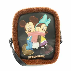 マウジー MOUSSY Disney SERIES CREATED MD ALWAYS TOGETHER ME MDオールウェイズトゥギャザーMEバッグ ショルダー ミッキーマウス ミニーマウス ボア フェイクレザー 切替 ロゴ イラスト 黒 茶 ■OF