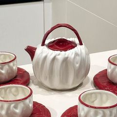 おしゃれ フルーツティーセット セラミックポット 4点セット アフタヌーンティー 北欧風 ギフト対応 日本製