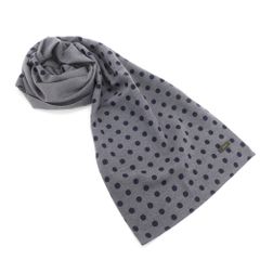 【中古】シンプリシテェ Simplicite コットンウール ダブルフェイス ドット柄 マフラー グレーxネイビー【メンズ】