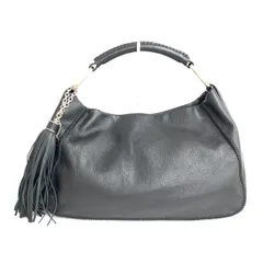 良好 SAZABY サザビー  ワンショルダーバッグ ブラック レザー レディース　240001114278