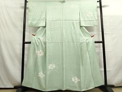 平和屋着物■訪問着　駒刺繍　草花文　銀彩　正絹　逸品　DAAQ7257ud