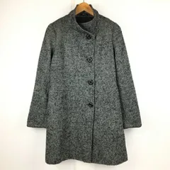 COMME CA ISM/コムサイズム　ステンカラーコート　レディースM　グレー＆ブラック　管NO.A19-46