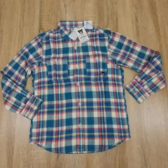 未使用タグ付き。ミキハウス　DOUBLE.B。ダブルビー。キッズ長袖チェックシャツ。140サイズ。