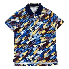 サイズ：MEDIUM CHAMPION GOLF チャンピオンゴルフ  半袖ポロシャツ 総柄 ネイビー系 [240101498671] ゴルフウェア レディース ストスト