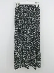 ◇ classicalelf ウエストゴム 総柄 ロング ギャザー スカート サイズ M～L ブラック ホワイト レディース E  【1302040001009】