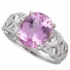 インペリアル ピンクトパーズ(5.27ct) ダイヤモンド(0.22ct) リング 日本サイズ約14号 #54 Pt900 プラチナ 鑑別書【送料無料】指輪 【中古】321141105