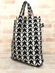 【中古】 Bindu ビンドゥ― ジャカード トートバッグ ブラック×ホワイト  111423643のサムネイル