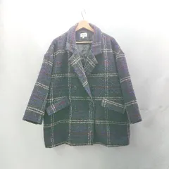 ◇ ⊇ emi+ エミプラス 総柄 長袖 ピーコート サイズL ネイビー系 レディース E  【1503060035474】