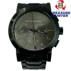 BURBERRY クロノグラフ腕時計 ブラック　BU9354 Burberry Men's Swiss Chronograph Gray Ion Steel 42mm Men's