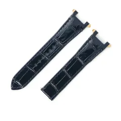カルティエ Cartier 腕時計パーツ 純正 パシャ用 クロコバンド クロコダイル K18PG ダークネイビー 未使用 ベルト ストラップ 19ｍｍ 紺 ダークネイビー シャイニー 【中古】のサムネイル