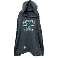 adidas プリントスウェット パーカー XL ダークグレー アディダス ホッケー 裏起毛 プルオーバー 薄手 古着卸 アメリカ仕入 a709-5348