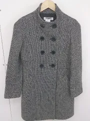 ◇ NATURAL BEAUTY BASIC ウール混 チェック 長袖 コート サイズS ブラック ホワイト レディース  【中古】 【1204280002634】