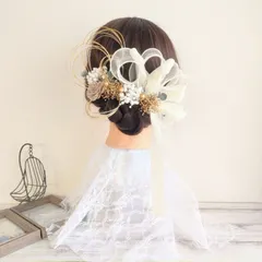 髪飾り ドライフラワー＊結婚式 成人式 卒業式 和装 打掛 振袖 袴~ソラローズ リボン ユーカリ~くすみピンク ホワイト 白 11本