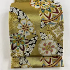 ゆ158　正絹　丸帯　西陣織　七宝花　460cm 袋帯 七宝の通販