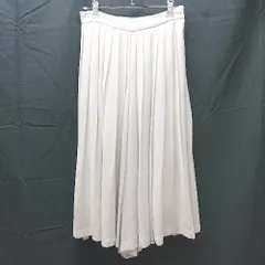 ◇ PROPORTION BODY DRESSING ウエストゴム　サイドジップ　裏地 ひざ丈 フレア スカート サイズ2 クリーム系 レディース E  【1304050033896】