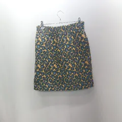 ◇ ⊇ green label relaxing グリーンレーベル リラクシング 総柄 ミニ丈 台形 スカート サイズF ネイビー系 レディース E  【1502060049115】