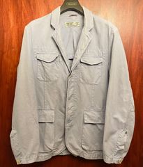 ▲訳あり商品▲ MADE IN ITALY製 JACOB COHEN テーラードジャケット型コットンヘンプジャケット サックスブルー Lサイズ