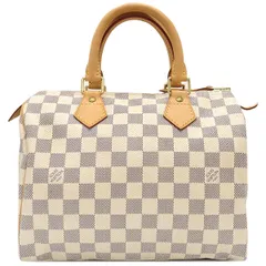 ルイヴィトン LOUIS VUITTON ハンドバッグ スピーディ25 ダミエアズールキャンバス ダミエアズール アイボリー 白 ボストン 鍵/パドロックの欠品  N41371 SP1027 【保存袋】【中古】