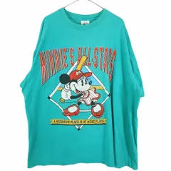 USA製 MINNIE'S ALL-STARS 半袖プリントＴシャツ ディズニー ミニー キャラクター ターコイズブルー (メンズ 3X) 中古 古着 O3747
