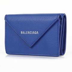 バレンシアガ 財布 三つ折り BALENCIAGA 391446 DLQ0N 4130 PAPER MINI WALLET ペーパーミニウォレット BLEU ROI ブルーロイ レザー 本革 ミニ財布 コンパクト