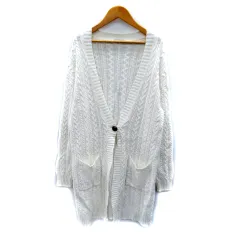 ベイフロー BAYFLOW ニットカーディガン ロング丈 Vネック 無地 3 白 ホワイト /SY2