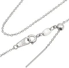 lapisia レディース ネックレス チェーン あずきチェーン 選べる３Color 医療用ステンレス アレルギー対応 スライド 調整式(プラチナ)