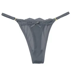 Tバック レディース キラキラ チャーム付き ラインストーン リボン付き 透ける レース メッシュ サイドストリング 腰ゴム セクシー おしゃれ 黒 白 赤 紫 rt-036