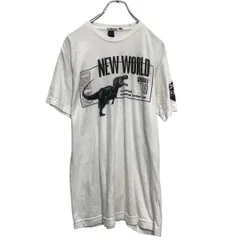 tultex 半袖 プリントTシャツ M ホワイト 恐竜 古着卸 アメリカ仕入 a703-5587