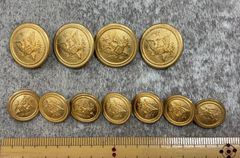 ブレザー用金ボタンセット21㎜4個、15㎜7個