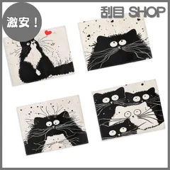 【激安！】Newseego ランチョンマット ランチクロス 綿麻 大きい 北欧防水 防汚 断熱 滑り止め お手入れ簡単 食卓マット 子供 布製 給食 かわいい 猫 おしゃれ 4枚セット