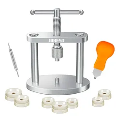 【在庫セール】蓋 裏蓋オープナー、裏 電池交換、腕時計こじ開け工具、時計 外し、取扱説明書（英語版）、丸型ダイヤル専用 修理 プレスセット、時計 裏蓋閉め器、腕時計用 JOREST時計のサムネイル
