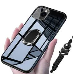 【新着商品】黄変防止 一体型 携帯カバー ストラップホール 米軍MIL規格取得 スリム メッキ加工 シリコン tpu リング付き クリア 耐衝撃人気 K07-96 スマホケース 4インチ 薄型 透明 リング ケース pro 11 iphone