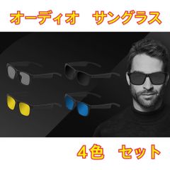 オーディオグラス　FG-AGLS01-BK 新品、未使用品    ランニングやスポーツ時に最適なオーディオサングラス ・IPX４生活防水搭載で汗や雨にも強い ・交換レンズは4セット付属（クリア、ブラック、イエロー、ブルー） ・レンズはUVカット機能搭載