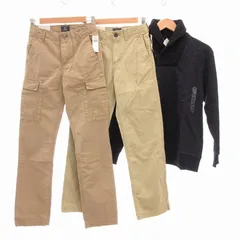 ギャップキッズ GAP KIDS タグ付き スウェット ニットショールカラー チノパン カーゴパンツ 3点セット 150～160cm ベージュ 紺 ネイビー /UO