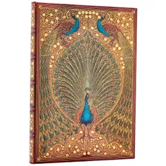 新品 高級ノート paperblanks ペーパーブランクス MIDI ハードカバー 罫線 ハーフェズのクジャク【SPORTUS】