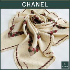 VINTAGE CHANEL 大判 シルクスカーフ マドモアゼル ココ グリポア