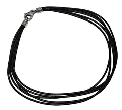 新品同様 ブルガリ チョーカー レザー ５連 メンズ レディース ネックレス シルバー金具 革製 SS ３９cm ブラック 黒