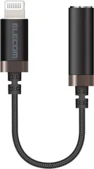 【在庫処分】エレコム イヤホンアダプタ 【 Lightning - 3.5mm 】 イヤホンジャック変換 4極 通話/音楽対応 高耐久 Apple認証品 ブラック MPA-L35S01BK