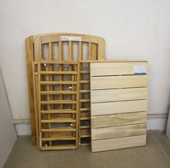 カトージ ベビーベッド ハイポジションミニベッド アーチ ナチュラル 寝台サイズ90×60 収納用板付き 新生児OK クリーニング済み D37000t