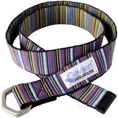 [ゲバルト] ダブルリングベルト マルチストライプ メンズ レディース ベルト 男女兼用 ユニセックス カジュアル しっかり 小物 ロング ファッション キャンバス 布ベルト シンプル カラフル おしゃれ ＜ブラック＞ [ブラック] [Free Size]